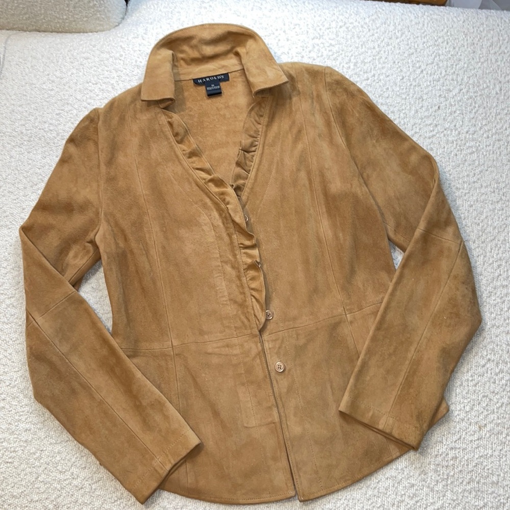 Harold’s 100% suede shirt jacket buttery soft size xs